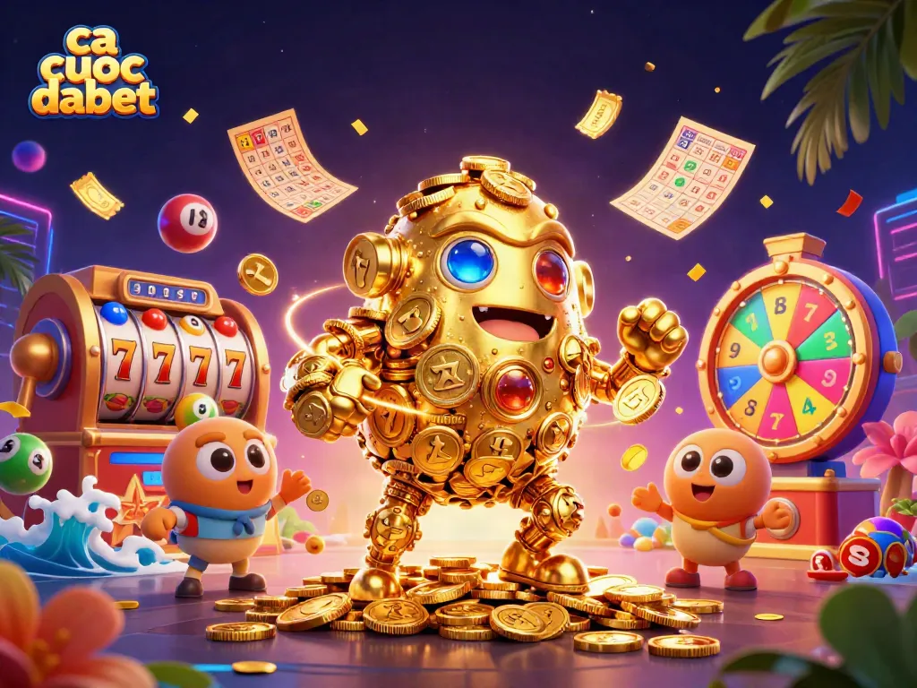 Experience thrilling ca cuoc dabet gameplay with a vibrant 3D golem and dynamic casino elements.