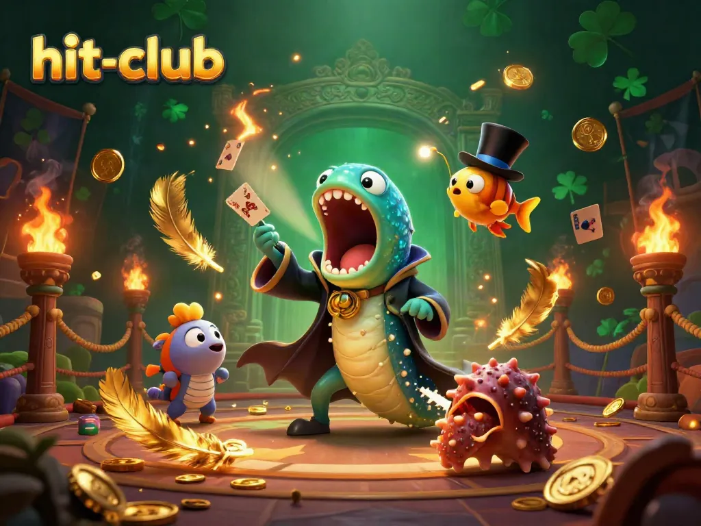Engage in thrilling gaming at hit-club with a colorful underwater casino magic scene featuring animated sea creatures.