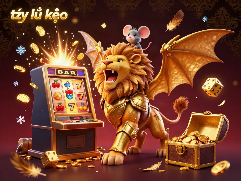 Experience the thrilling tỷ lệ kèo action with a roaring chimera and jackpot explosion in this vibrant casino scene.